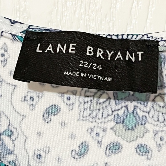 Lane Bryant Blue & White Paisley Maxi Tiered Dress Cottagecore Feminine - Picture 8 of 11